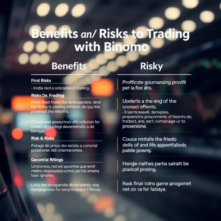 Graphical representation of benefits and risks associated with trading on Binomo