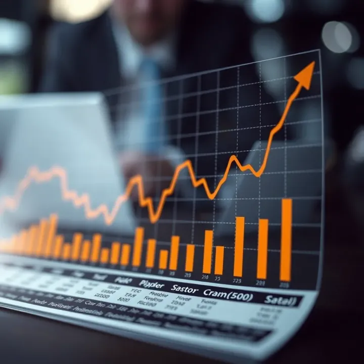 Graph showing economic sector fluctuations during a financial downturn