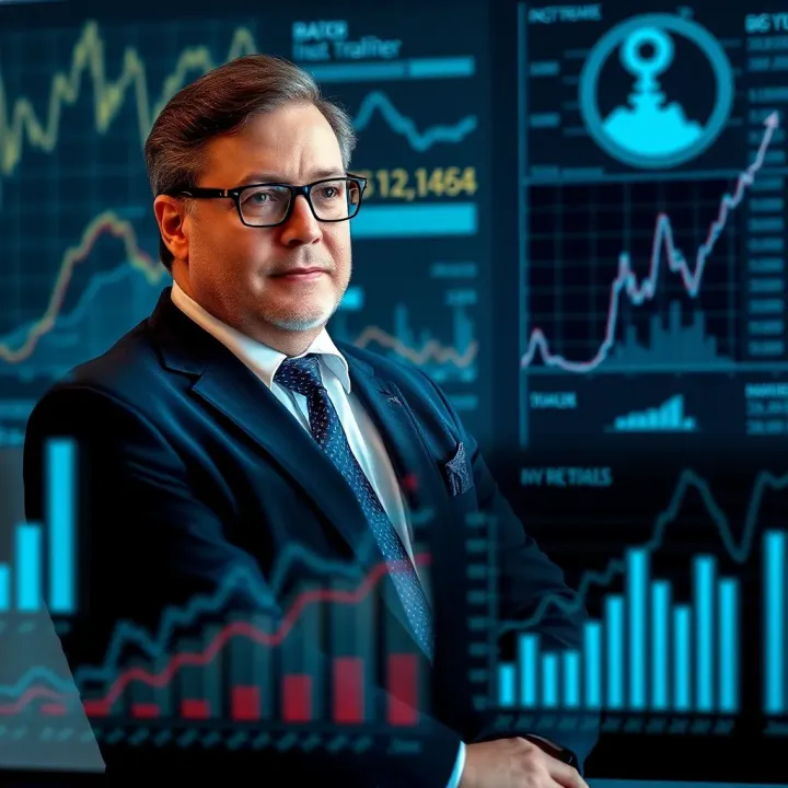 Graph and charts illustrating investment strategies and business growth associated with Antonio Ressler