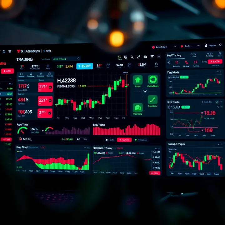 Axia Trade Platform Trading Dashboard Overview Dashboard interface displaying various trading charts and market data on Axia Trade platform