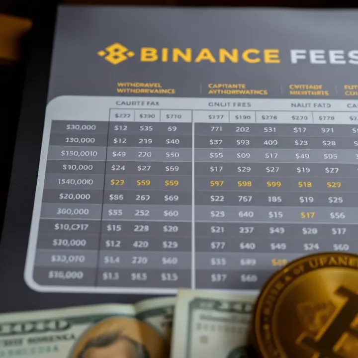 Chart showing Binance withdrawal fees for various cryptocurrencies and fiat money