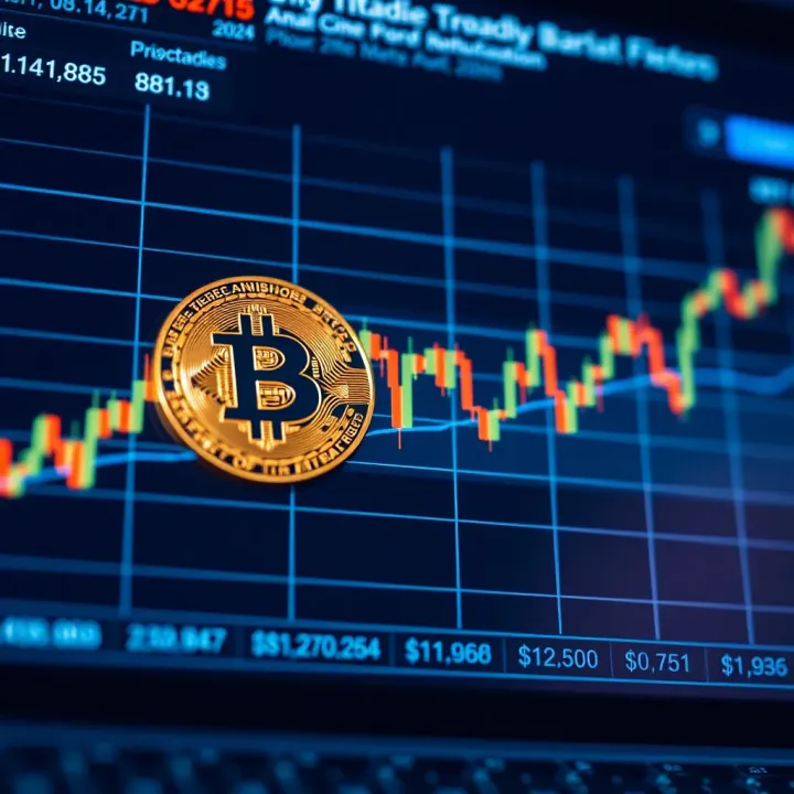 Graph showing bitcoin price fluctuations influenced by market factors