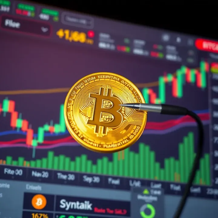 Chart depicting technical and fundamental analysis tools applied to forecast Bitcoin's future value