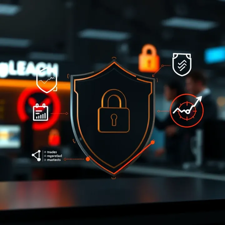 Graphical representation of security features and regulatory compliance in financial trading