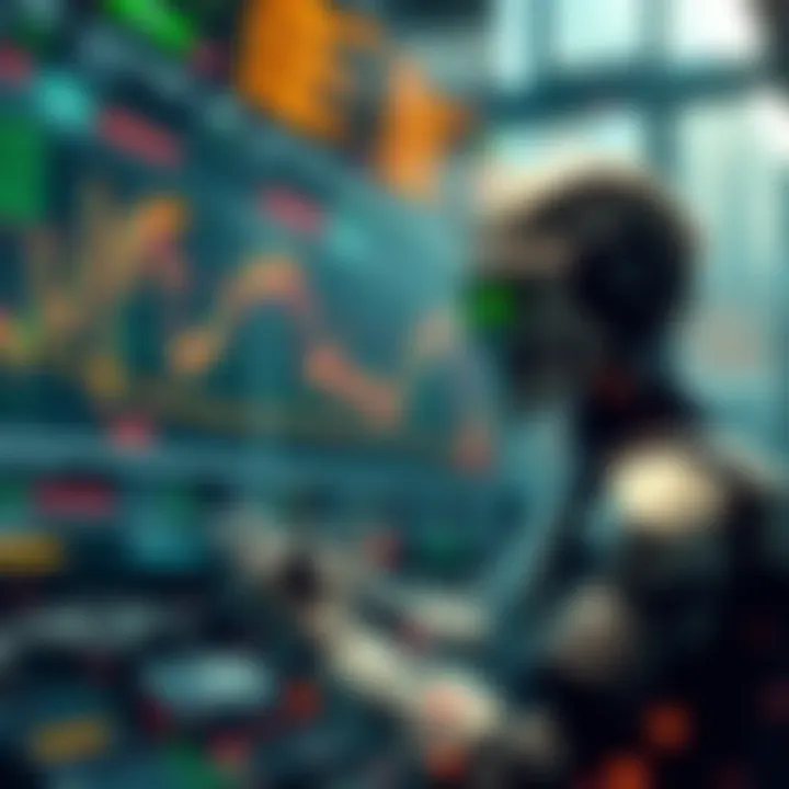 Visualization of advantages and risks associated with automatic trading bots including efficiency gains and potential market volatility