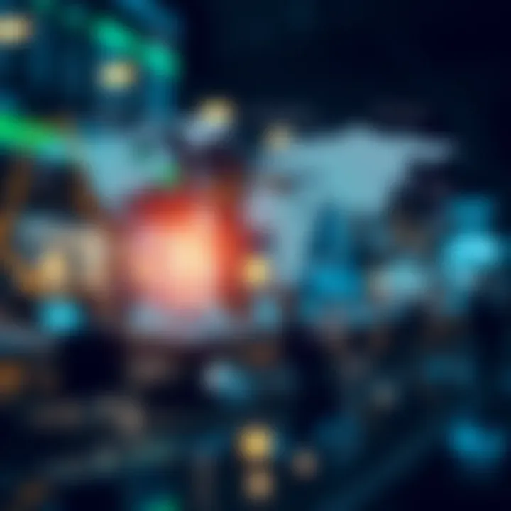 Visual representation of risk management framework with global financial market elements