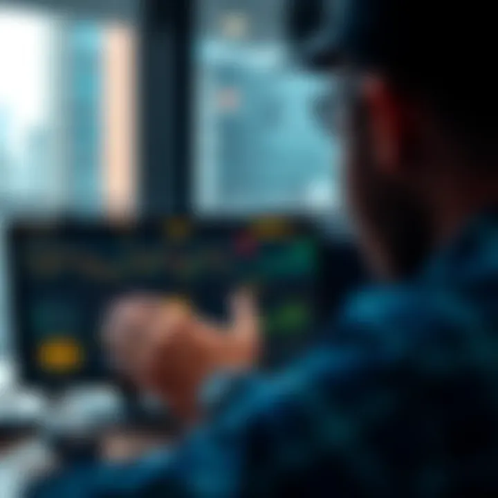 User interacting with cryptocurrency trading platform interface on a digital device