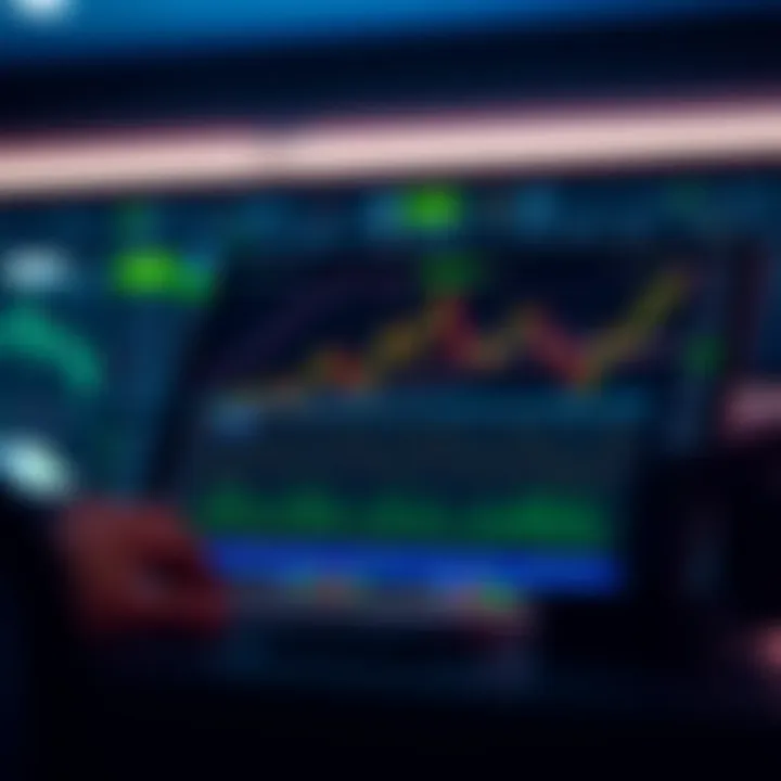 Graphical interface of IQ Option platform showing binary options trading dashboard