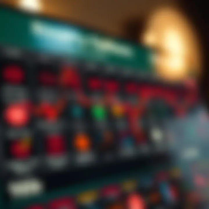 Chart displaying various types of binary options with symbols representing financial assets