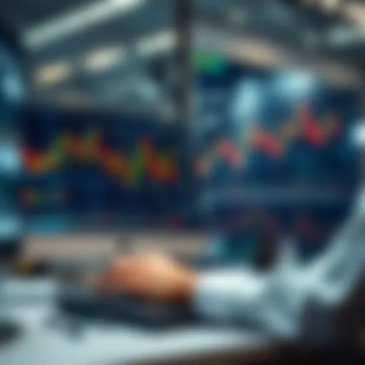 Graphical representation of automated trading software analyzing financial charts