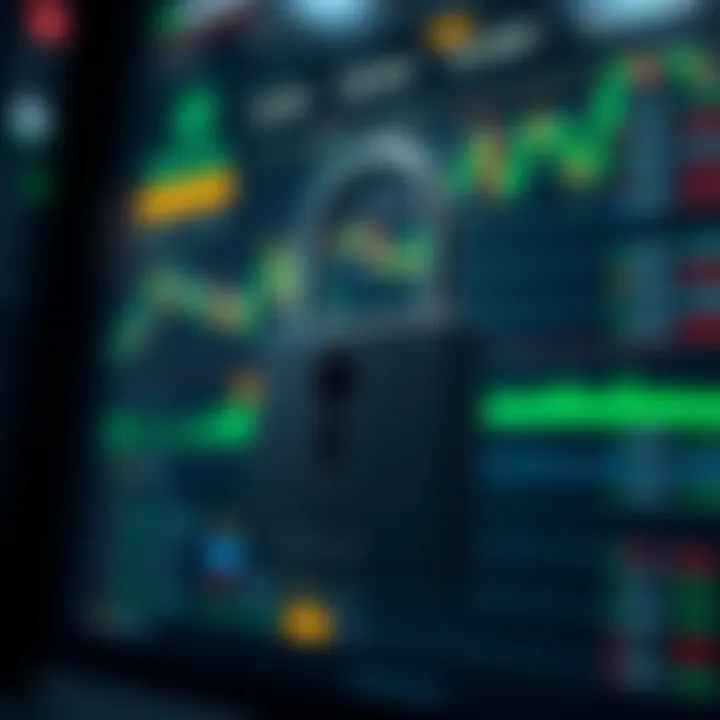 Secure trading environment with locked padlock symbolizing platform safety and regulation