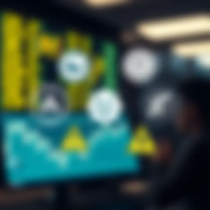 Conceptual graphic showing regulatory badges, trading tools, and risk warnings symbolizing safe and informed synthetic indices trading