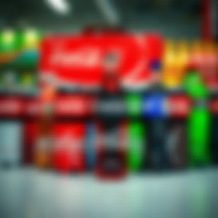Coca-Cola's product innovation with diverse beverage options displayed in colorful packaging