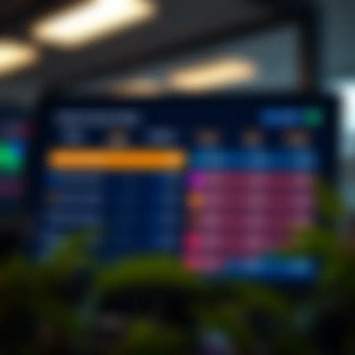 Different account types available on Colmex Pro displayed on a digital screen