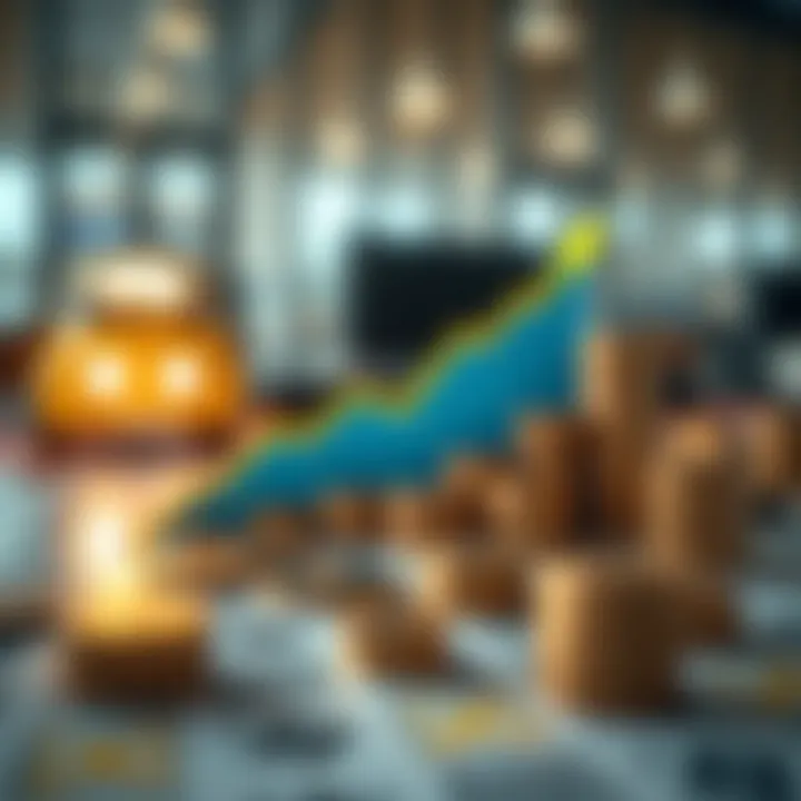 Graphic illustrating the concept of no deposit bonus offered by brokers with dollar signs and upward trend chart