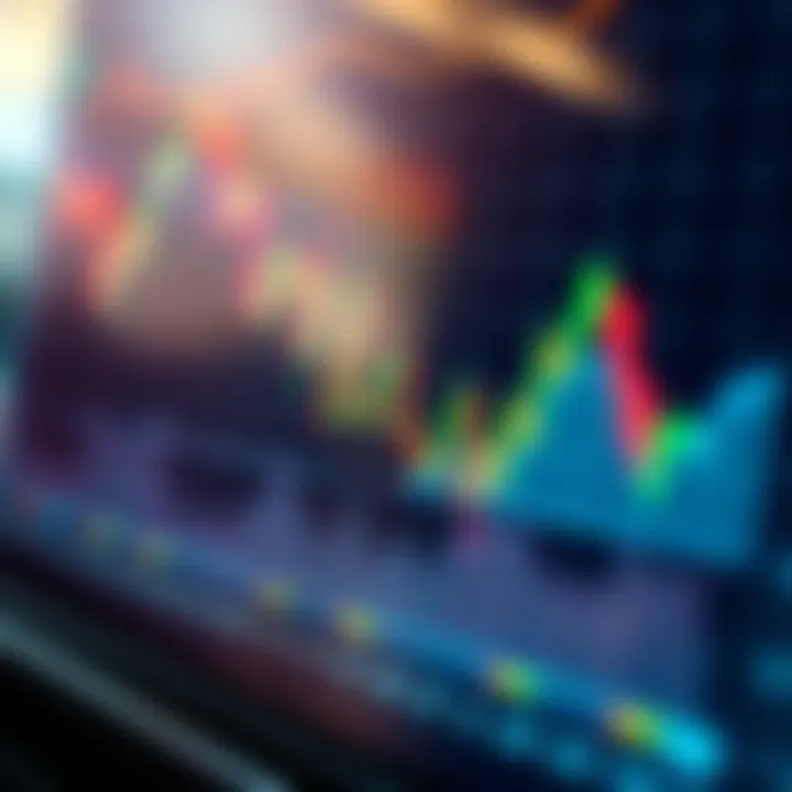 Graph showing price fluctuations of financial assets in trading