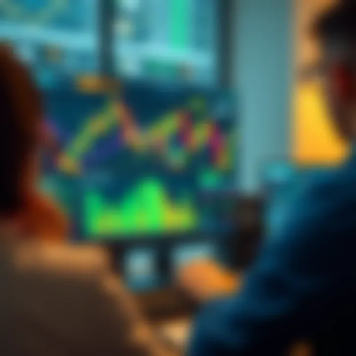 Visualization of trading strategies and market trends using a virtual simulator tool