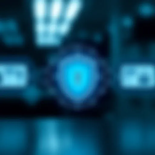 Visual representation of account protection with security icons and shield symbol for Deriv users