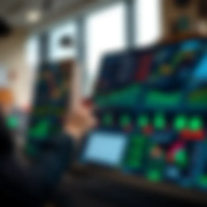 Digital interface displaying various synthetic index calculators with charts and data visualizations