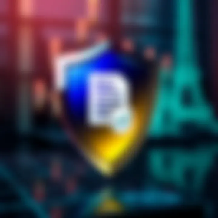 Visual representation of broker regulation and financial security with shield and document icons