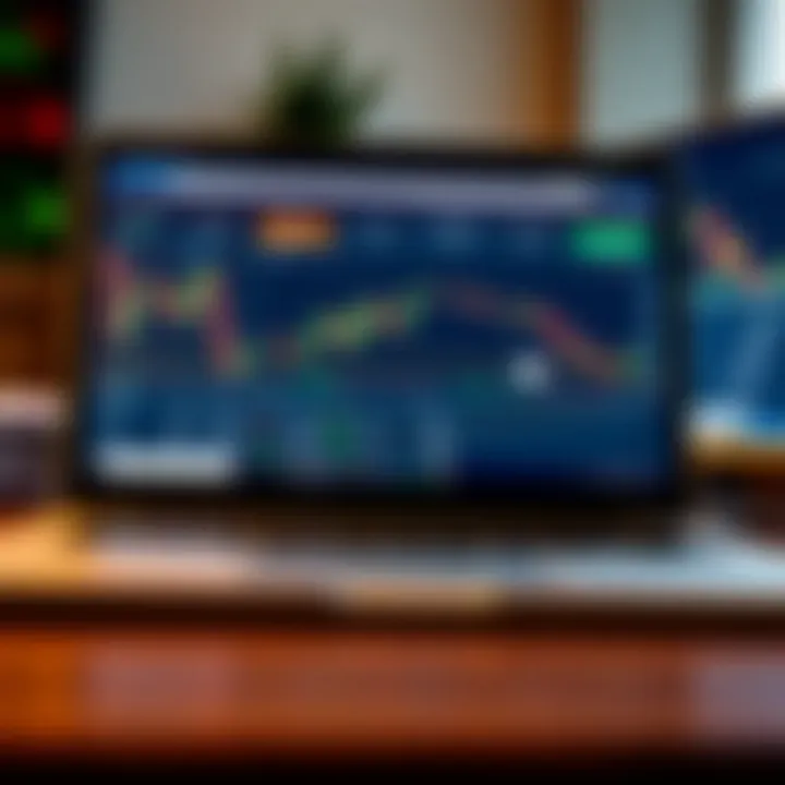IQ Option Trading Platform on Computer IQ Option trading platform interface displayed on a laptop screen