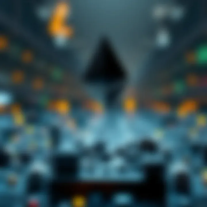 Conceptual illustration of Ethereum blockchain updates impacting various industries