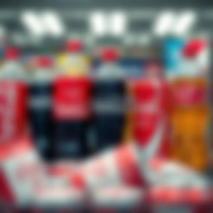 Global beverage market competition with major soft drink brands and product lines