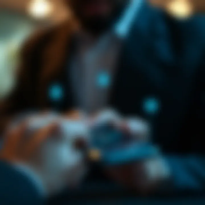 Navigating IQ Option Secure Trading Features on Smartphone User navigating IQ Option trading features on a smartphone with secure connection symbols