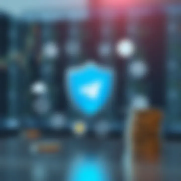 Conceptual illustration of secure trading with shield icons and financial symbols representing safety and strategy