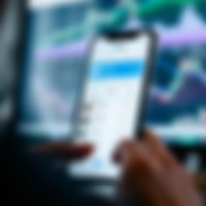 Mobile device displaying the Deriv app interface showing financial market data and trading options