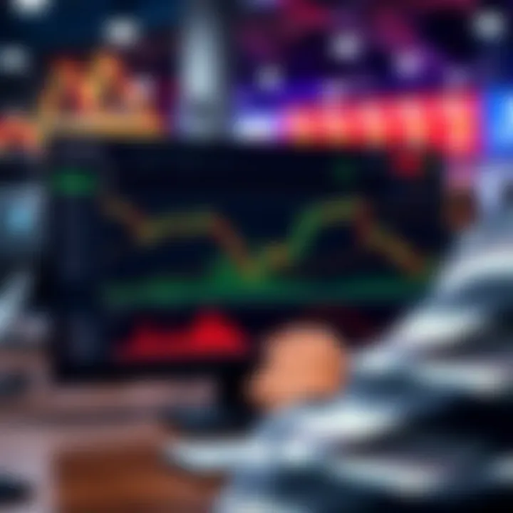 User interface showing IQ Option trading platform with various financial instruments and charts