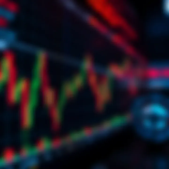 Graph showing synthetic indices trading with fluctuating market data on digital screen