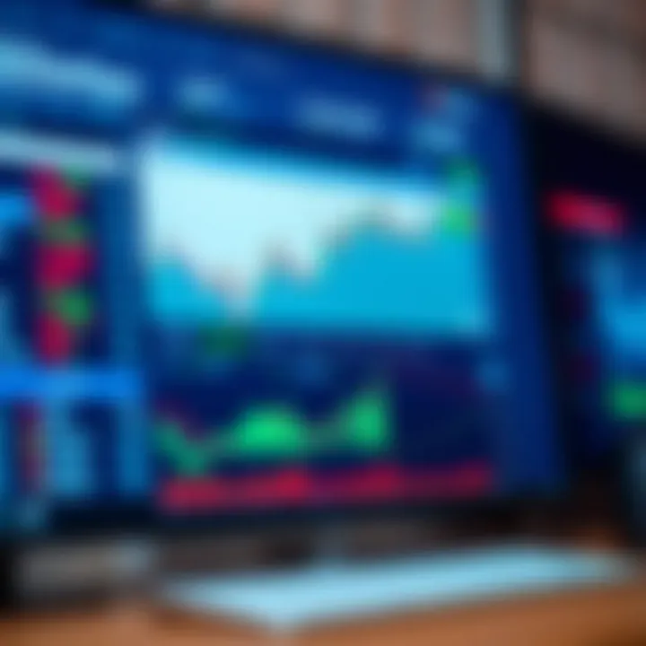 Digital screen showing variety of financial assets and trading platform interface