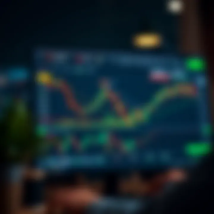 Interface of IQ Option demo account showing trading charts and virtual balance for practice