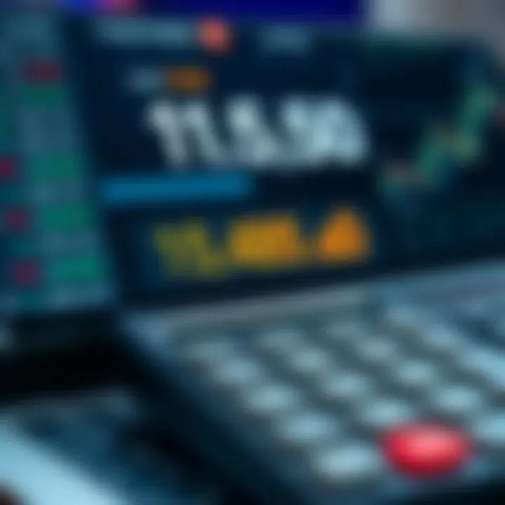 Calculator displaying optimal lot size calculation for financial trading risk management