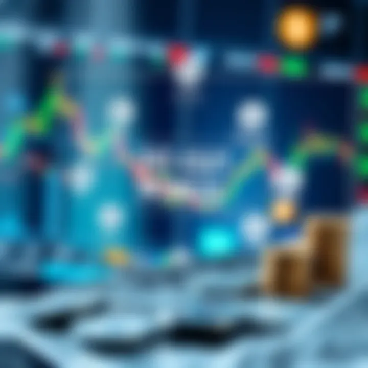 Conceptual diagram illustrating the mechanism of a no deposit bonus in Forex trading with financial charts and currency symbols