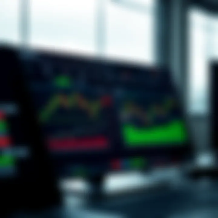 Digital trading platform interface showing options and financial charts