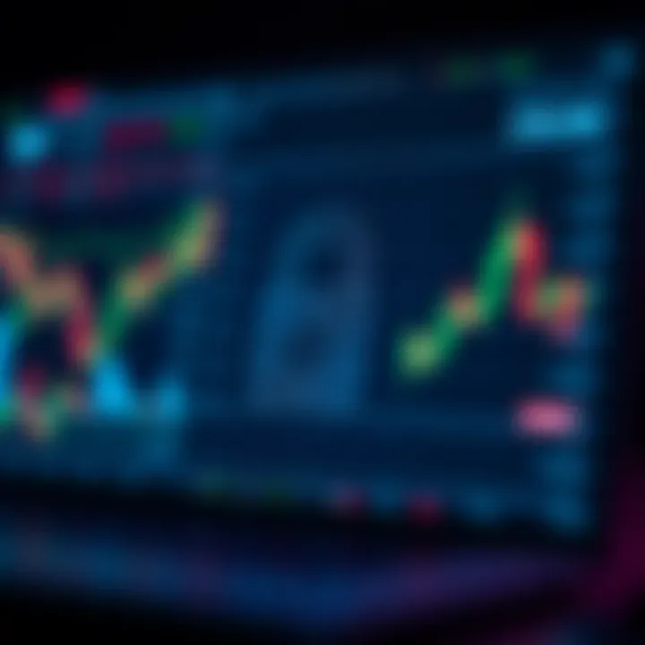 Secure online trading concept with digital lock and financial graphs