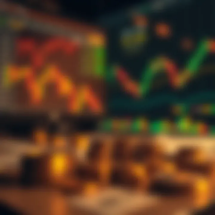 Illustration of trading strategy concepts including risk management and market analysis tools