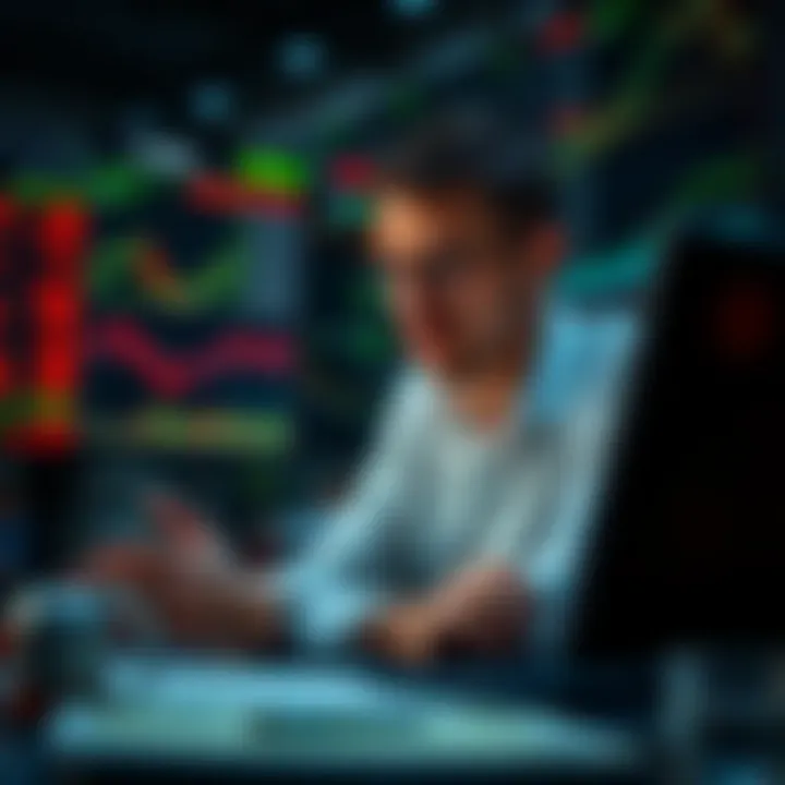 Trader analyzing financial charts and risk metrics