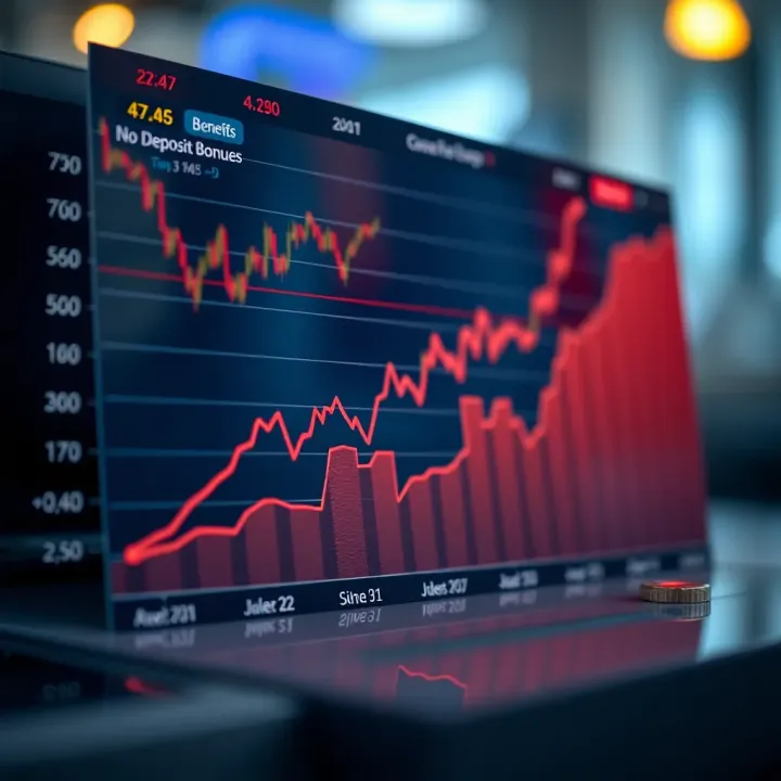 Graph showing the increase of trading benefits with no deposit bonus