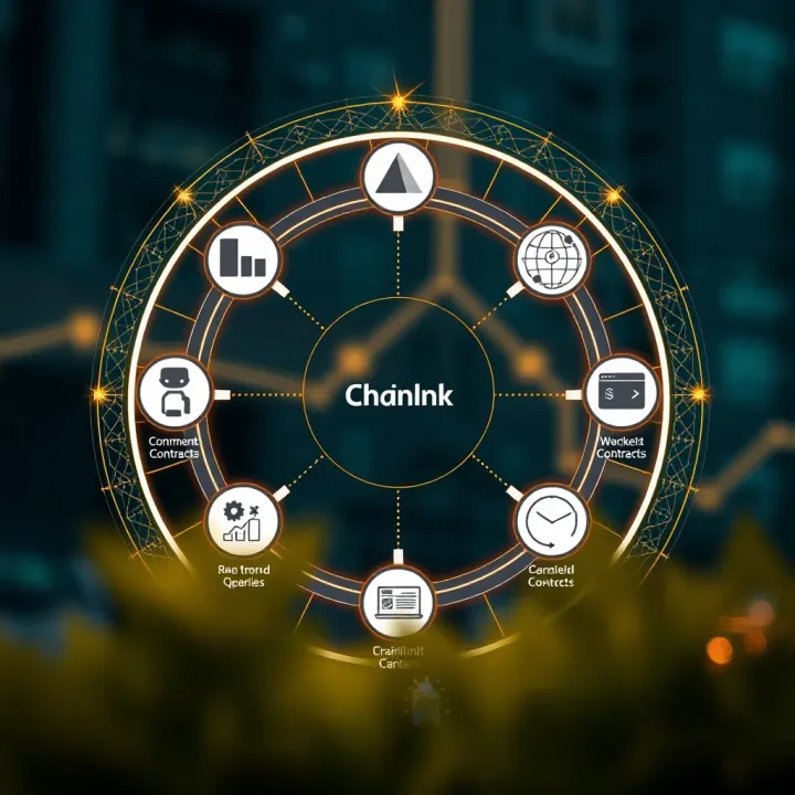 Diagram illustrating how Chainlink oracles connect smart contracts to real-world data sources securely