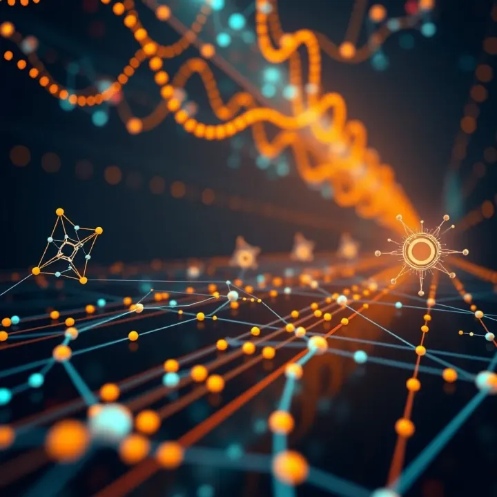 Conceptual graphic depicting decentralized oracle network enabling reliable data flow for blockchain applications