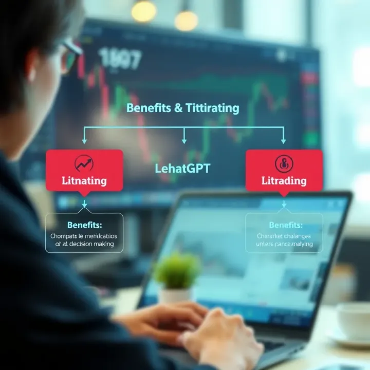 Diagram showing benefits and challenges of using AI for market analysis and decision making