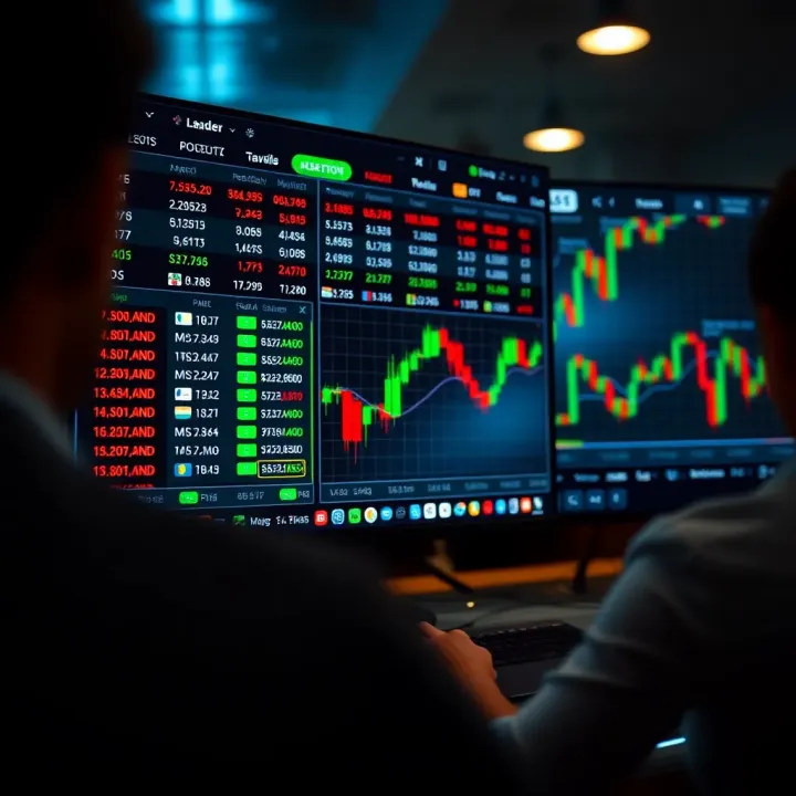 Interface of a popular binary trading platform displaying asset options and trading signals
