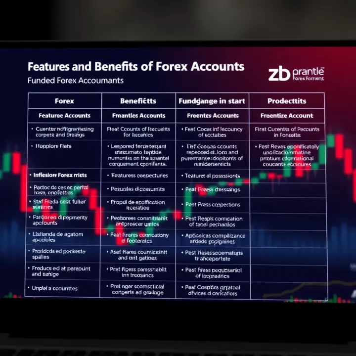 Comparison chart illustrating key features and benefits of funded accounts in Forex markets