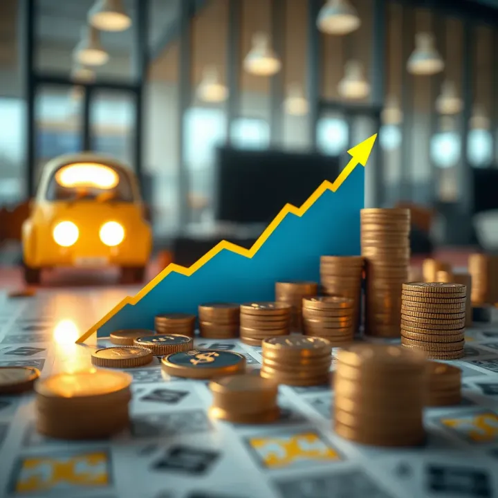 Graphic illustrating the concept of no deposit bonus offered by brokers with dollar signs and upward trend chart