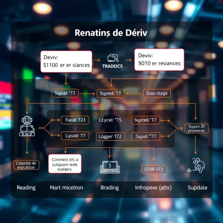 Diagram illustrating the operational flow of automated trading bots on Deriv platform
