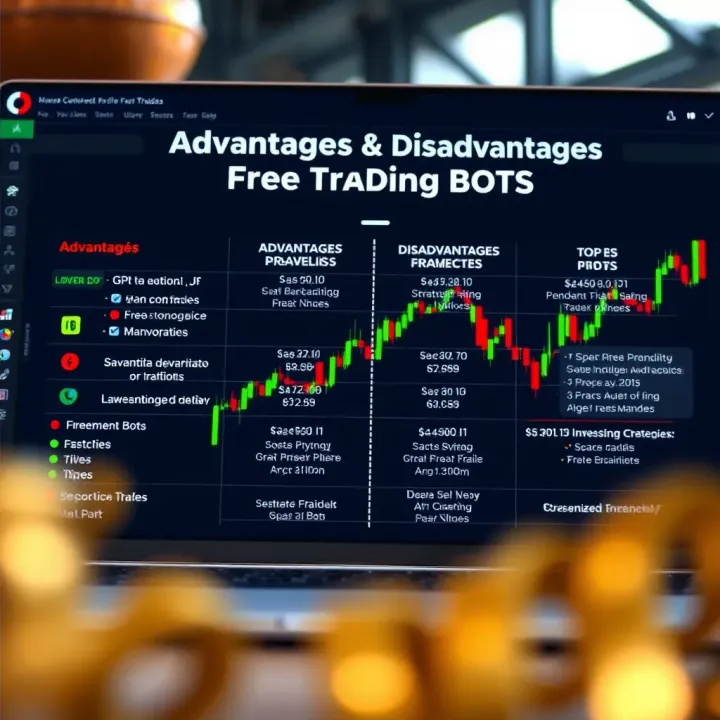 Comparison chart showing advantages and disadvantages of using free trading bots for investment strategies
