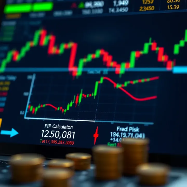 Diagram Showing Pip Calculator Role in Risk Management for Forex Trading Diagram illustrating how pip calculators help optimize risk management in currency trading